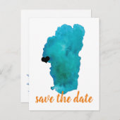 Faire-part de mariage au lac Tahoe à l'aquarelle (Devant / Derrière)