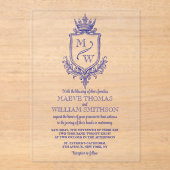 Faire-part de mariage au monogramme du blason roya (Recto)