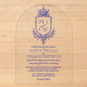 Faire-part de mariage au monogramme du blason roya (Recto)