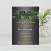 Faire-part de mariage au paon (Debout devant)