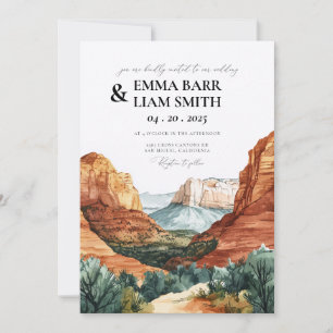 Faire-part de mariage au parc national de Zion aqu