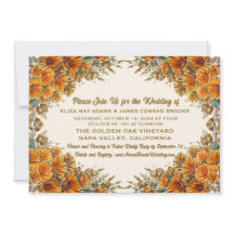 Faire-part de mariage au pavot de Californie