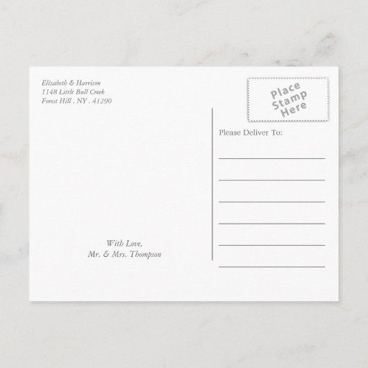 Faire-part de mariage au tableau noir avec feuille (Dos)