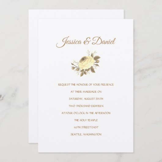 Faire-part de mariage au temple (Devant / Derrière)