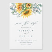 Faire-Part de Mariage au Tournesol Rustique Eucaly (Devant)