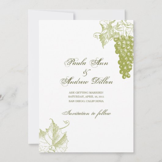 Faire-part de mariage au vignoble (Devant)