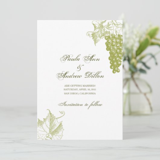 Faire-part de mariage au vignoble (Debout devant)