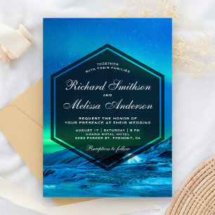 Faire-part de mariage aurora nord arctique