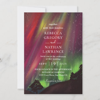faire-part de mariage aurora verte