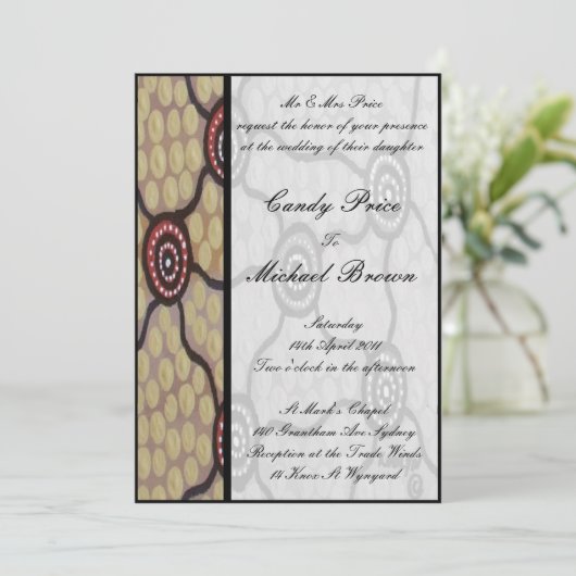 Faire-part de mariage autochtone Eora (Debout devant)