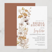 Faire-part de mariage automnal aux fleurs sauvages (Devant / Derrière)