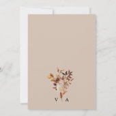 Faire-part de mariage automnal avec monogramme (Dos)