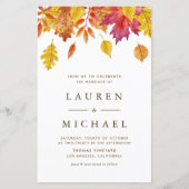 Faire-part de mariage automnal Couronne de feuille (Devant)