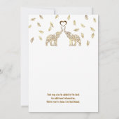 Faire-part de mariage automnal or avec deux élépha (Dos)