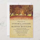 Faire-part de mariage automnal rustique (Devant)