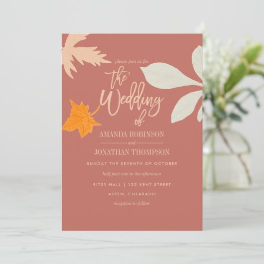 Faire-part de mariage automnale de l'automne (Debout devant)