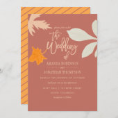 Faire-part de mariage automnale de l'automne (Devant / Derrière)