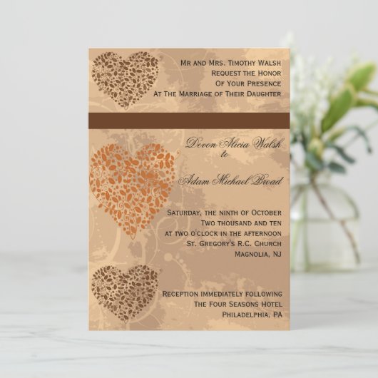 Faire-part de mariage automne/automne (Debout devant)