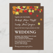 Faire-part de mariage Automne Feuilles de Érable B (Devant / Derrière)