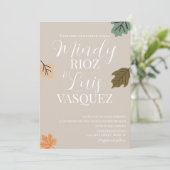 Faire-part de mariage automne feutré (Debout devant)