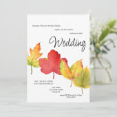 Faire-part de mariage Automne Leaves (Debout devant)