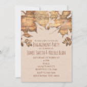 Faire-Part de Mariage Automne Rustique Feuilles Do (Devant)