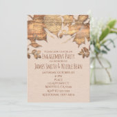 Faire-Part de Mariage Automne Rustique Feuilles Do (Debout devant)