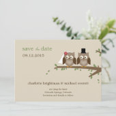 Faire-part de mariage aux chouettes / Annonces de (Debout devant)