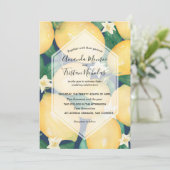 Faire-part de mariage aux citrons à l'aquarelle su (Debout devant)