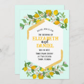 Faire-part de mariage aux citrons de printemps (Devant / Derrière)