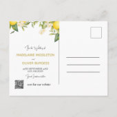 Faire-part de mariage aux citrons Save The Date (Dos)