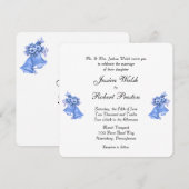 Faire-part de mariage aux cloches bleues (Devant / Derrière)