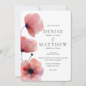 Faire-part de mariage aux coquelicots en papier de (Devant)