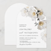 Faire-part de mariage aux délicates fleurs blanche (Devant / Derrière)