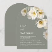 Faire-part de mariage aux délicates fleurs blanche (Devant / Derrière)