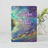 Faire-part de mariage aux fabuleux nuages violets (Debout devant)