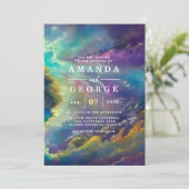 Faire-part de mariage aux fabuleux nuages violets (Debout devant)