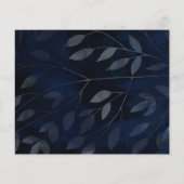 Faire-Part de Mariage aux Feuilles Bleues Rustique (Dos)