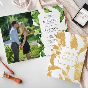 Faire-part de mariage aux feuilles de bananier en