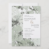 Faire-part de mariage aux feuilles de sauge biolog (Devant)