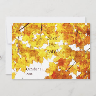 faire-part de mariage aux feuilles d'érable jaunes