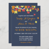 Faire-part de mariage aux feuilles d'érable tomban (Devant / Derrière)