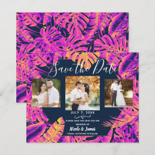 Faire part de mariage aux feuilles tropicales oran
