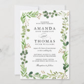 Faire-part de mariage aux feuilles vertes d'eucaly (Devant)