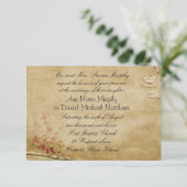 Faire-part de mariage aux fleurs antiques (Debout devant)