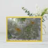 Faire-part de mariage aux fleurs blanches (Debout devant)