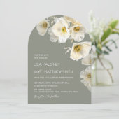Faire-part de mariage aux fleurs blanches délicate (Debout devant)