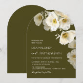 Faire-part de mariage aux fleurs blanches délicate (Devant / Derrière)