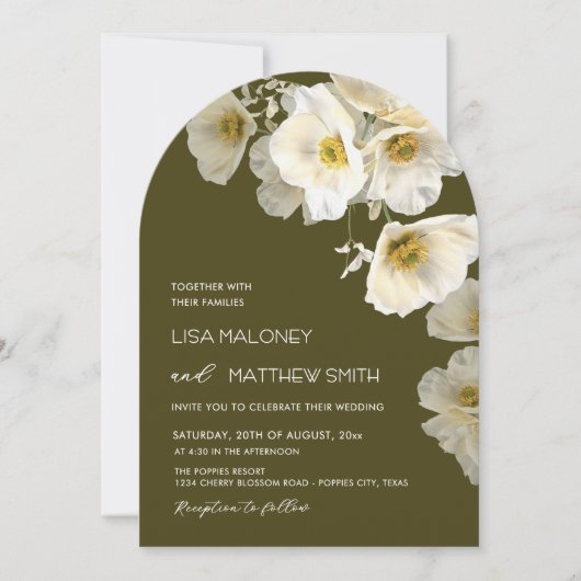 Faire-part de mariage aux fleurs blanches délicate (Devant)