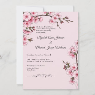Faire-part de mariage aux fleurs de cerisier
